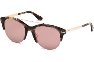 Image of Tom Ford FT0517 Sunglasses - Havana Frame Color, Gradient Or Mirror Violet Lens Color
