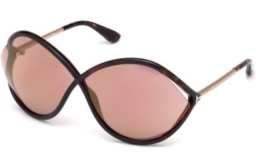 Image of Tom Ford FT0528 Sunglasses - Dark Havana Frame Color, Gradient Or Mirror Violet Lens Color