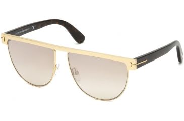 Image of Tom Ford FT0570 Sunglasses - Shiny Rose Gold Frame Color, Brown Mirror Lens Color