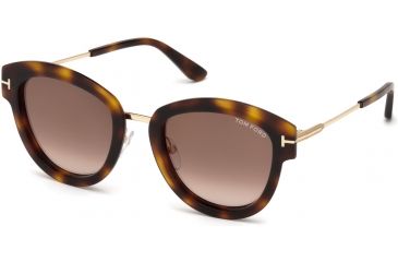 Image of Tom Ford FT0574 Sunglasses - Dark Havana Frame Color, Brown Mirror Lens Color