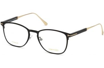 Image of Tom Ford FT5483 Eyeglass Frames - Shiny Black Frame Color, Shiny Black Lens Color