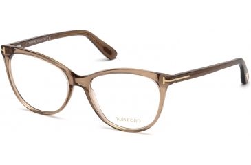 Image of Tom Ford FT5513 Eyeglass Frames - Shiny Light Brown Frame Color