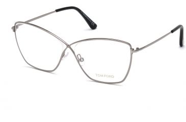 Image of Tom Ford FT5518 Eyeglass Frames - Shiny Light Ruthenium Frame Color