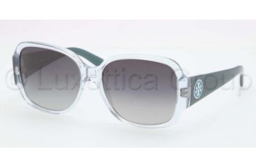 Image of Tory Burch TY 7047 TY7047 Sunglasses 1147T3-5816 - Clear Turquoise Frame, Grey Gradient Polarized Lenses