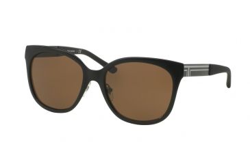 Image of Tory Burch TY6045 Sunglasses 307673-55 - Matte Black Frame, Brown Smoke Solid Lenses