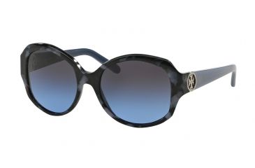Image of Tory Burch TY7085A Sunglasses 147579-55 - Navy Tweed/blue Frame, Plum Purple Gradient Lenses