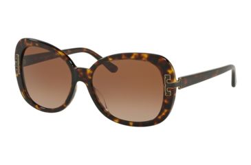 Image of Tory Burch TY7133U Sunglasses 172813-57 - Dark Havana Frame, Dark Brown Gradient Lenses
