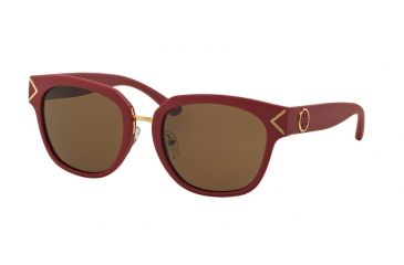 Image of Tory Burch TY9041 Sunglasses 147973-53 - Matte Racing Red Frame, Brown Solid Lenses