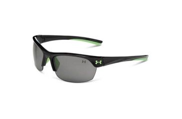 Image of Under Armour Marbella, Shiny Black w/Peapod Green Rubber, Gray Lens, U8600066-003100