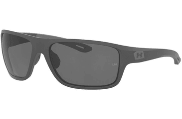 Image of Under Armour Battle Sunglasses with Matte Black Frame and Grey Lens, Medium, UA0004S O6W-KA