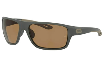 Image of Under Armour Battle Sunglasses with Matte Solid Baroque Frame and Brown High Contrast Polarized Lens, Medium, UA0004S 1ED-6A