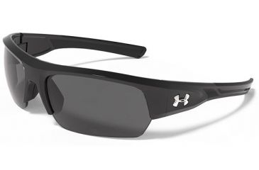 Image of Under Armour Big Shot Sunglasses, Shiny Black/Black Frame, Gray Lens U8600085-000100