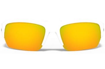 Image of Under Armour Big Shot Sunglasses, Shiny White/Gray Frame,Orange Multiflection Lens U8600085-100941