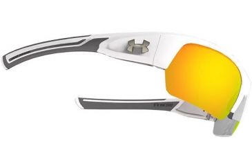 Image of Under Armour Big Shot Sunglasses, Shiny White/Gray Frame,Orange Multiflection Lens U8600085-100941