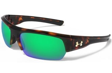 Image of Under Armour Big Shot Sunglasses, Tortosie/Black,Copper Polarized,Green Lens U8630085-960126