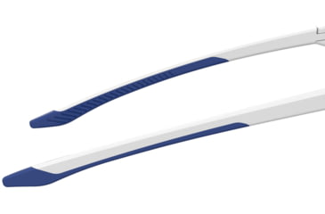 Image of Under Armour Gametime JR Sunglasses with Shiny White Frame and Royal Temple Tips with Baseball Tuned Blue Mirror Lens, Medium, UA7001S 6HT-W1