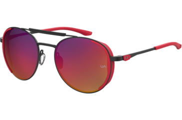 Image of Under Armour Pursuit Sunglasses with Black-Solid Beta Temple Tips Frame and Grey Lens, Medium, UA0008GS CAX-MI