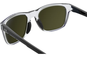 Image of Under Armour Raid Sunglasses with Crystal-Black Temples Frame and Blue Mirror Lens, Medium, UA0013GS 900-Z0