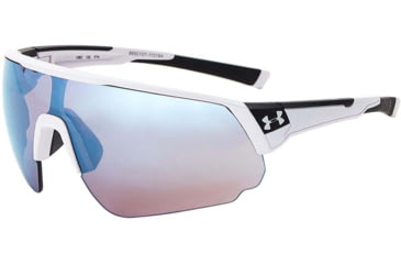 Image of Under Armour UA Changeup Sunglasses, Baseball Tuned Mirrored Lens, Satin White, One Size Fits Most, UA8650107-110164