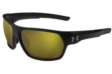Image of Under Armour UA Shock Sunglasses, Shoreline Tuned Lens, Matte Black, One Size Fits Most, UA8650109-020137