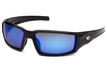 Image of Venture Gear Pagosa Shooting Glasses, Ice Blue Mirror Anti-Fog Lens, Black Frame VGSB565T