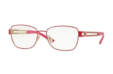 Image of Versace VE1234 Single Vision Prescription Eyeglasses 1370-52 - Pale Gold/fuxia Frame