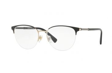 Image of Versace VE1247 Progressive Prescription Eyeglasses 1252-52 - Black/pale Gold Frame