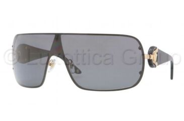 Image of Versace VE2126 Sunglasses 100281-0143 - Black Gold Frame, Gray Lenses