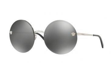 Image of Versace VE2176 Sunglasses 10006G-59 - Silver Frame, Grey Mirror Silver Lenses