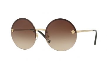 Image of Versace VE2176 Sunglasses 125213-59 - Pale Gold Frame, Brown Gradient Lenses