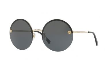 Image of Versace VE2176 Sunglasses 125287-59 - Pale Gold Frame, Grey Lenses