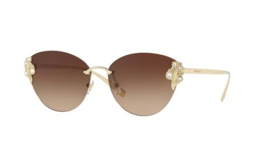 Image of Versace VE2196B Sunglasses 125213-58 - Pale Gold Frame, Brown Gradient Lenses