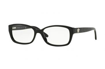 Image of Versace VE3207 Progressive Prescription Eyeglasses 5131-52 - Black Frame