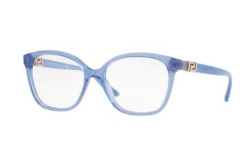 Image of Versace VE3235BA Progressive Prescription Eyeglasses 5225-54 - Transparent Blue Frame