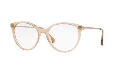Image of Versace VE3251B Progressive Prescription Eyeglasses 5215-54 - Transparent Light Brown Frame