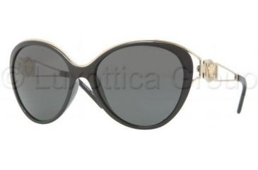 Image of Versace VE4233 Sunglasses GB1/87-6017 - Black Frame, Gray Lenses