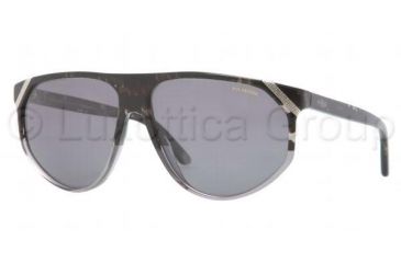 Image of Versace VE4240 Sunglasses 503281-6113 - Striped Gray Frame, Polarized Gray Lenses