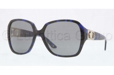 Image of Versace VE4242B Sunglasses 980/87-5716 - Blue Havana Frame, Grey Lenses