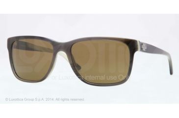 Image of Versace VE4249A Sunglasses 504873-58 - Horn White/Black/Green Frame, Brown Lenses