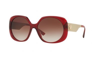 Image of Versace VE4331A Sunglasses 388/13-57 - Transparent / Red Frame, Brown Gradient Lenses