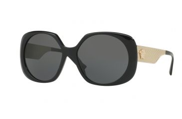 Image of Versace VE4331A Sunglasses GB1/87-57 - Black Frame, Grey Lenses