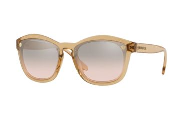 Image of Versace VE4350 Sunglasses 52758Z-57 - Transparent Peach Frame, Lt Brown Mirror Silver Grad Lenses