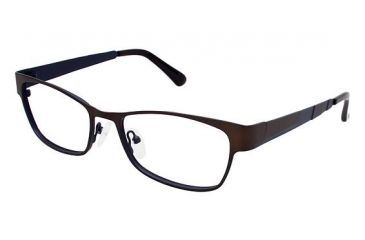 Image of Visions 206 Bifocal Prescription Eyeglasses - Frame Matte Dark Brown / Matte Navy, Size 54/16mm VIVISION20601