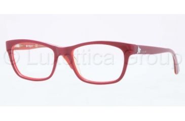 Image of Vogue VO2767 Progressive Prescription Eyeglasses 1986-5017 - Top Bordeaux/Orange Transparent Frame, Demo Lens Lenses