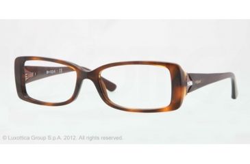 Image of Vogue VO2807B Single Vision Prescription Eyeglasses 1553-51 - Light Havana Frame, Demo Lens Lenses