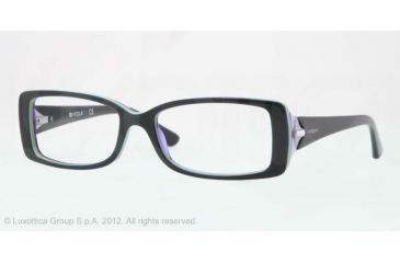 Image of Vogue VO2807B Single Vision Prescription Eyeglasses 1989-51 - Top Petroleum Green/violet Tr Frame, Demo Lens Lenses
