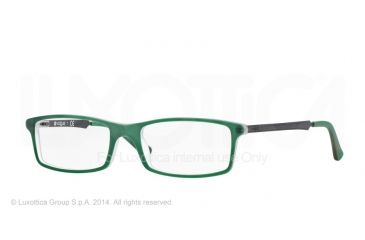 Image of Vogue VO2867 Single Vision Prescription Eyeglasses 2169S-52 - Top Matte Green Transparent Frame