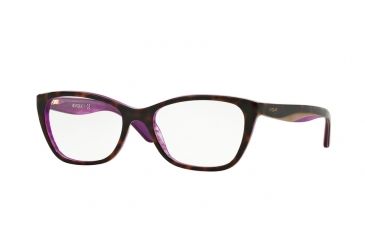 Image of Vogue VO2961F Single Vision Prescription Eyeglasses 2019-53 - Havana/lilac/tr Violet Frame