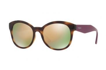 Image of Vogue VO2992S Sunglasses W6565R-53 - Dark Havana Frame, Grey Mirror Rose Gold Lenses