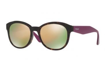 Image of Vogue VO2992SF Sunglasses W6565R-53 - Dark Havana Frame, Grey Mirror Rose Gold Lenses